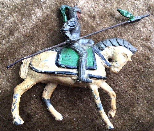 Medieval mounted knight with - mounted,