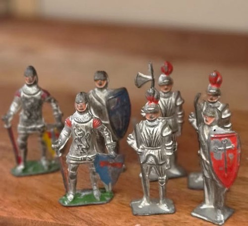 Vintage lead knights lot made - lead,