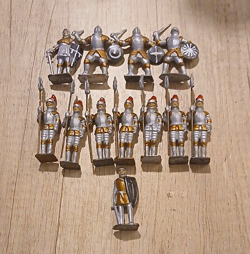 Vintage painted lead medieval - painted,